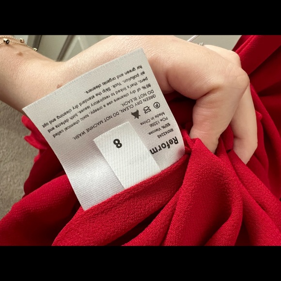 Reformation Butterfly Dress in Cherry Red - Picture 13 of 14